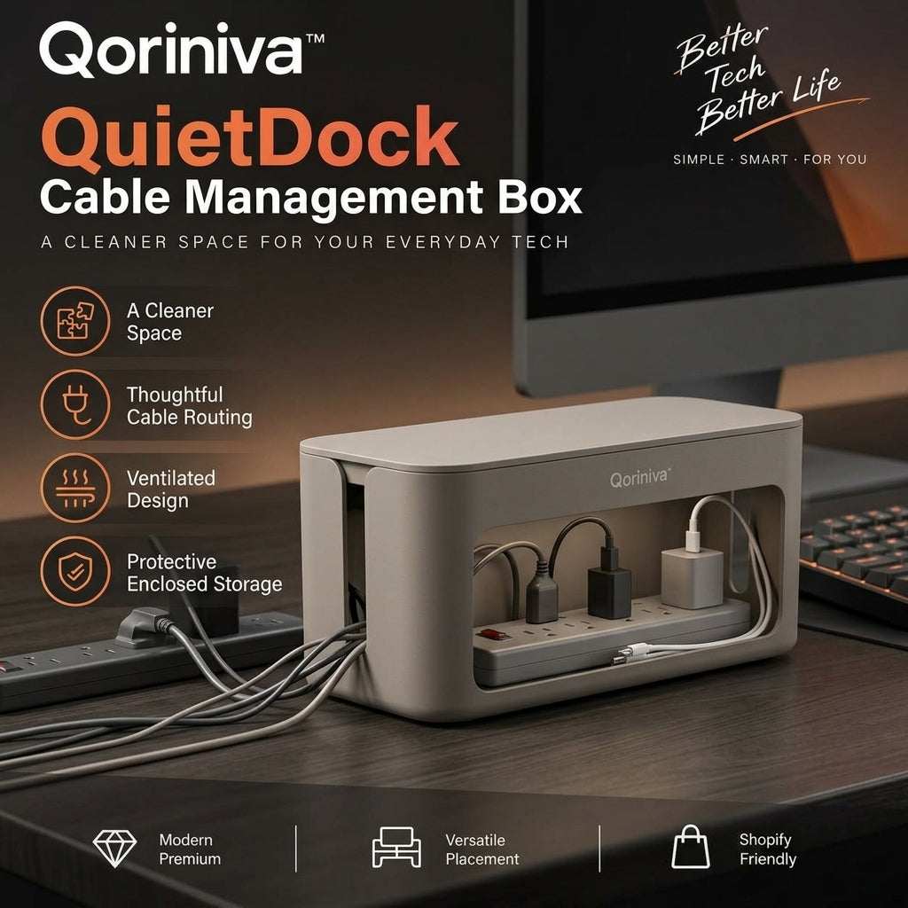 Qoriniva™ QuietDock Cable Management Box