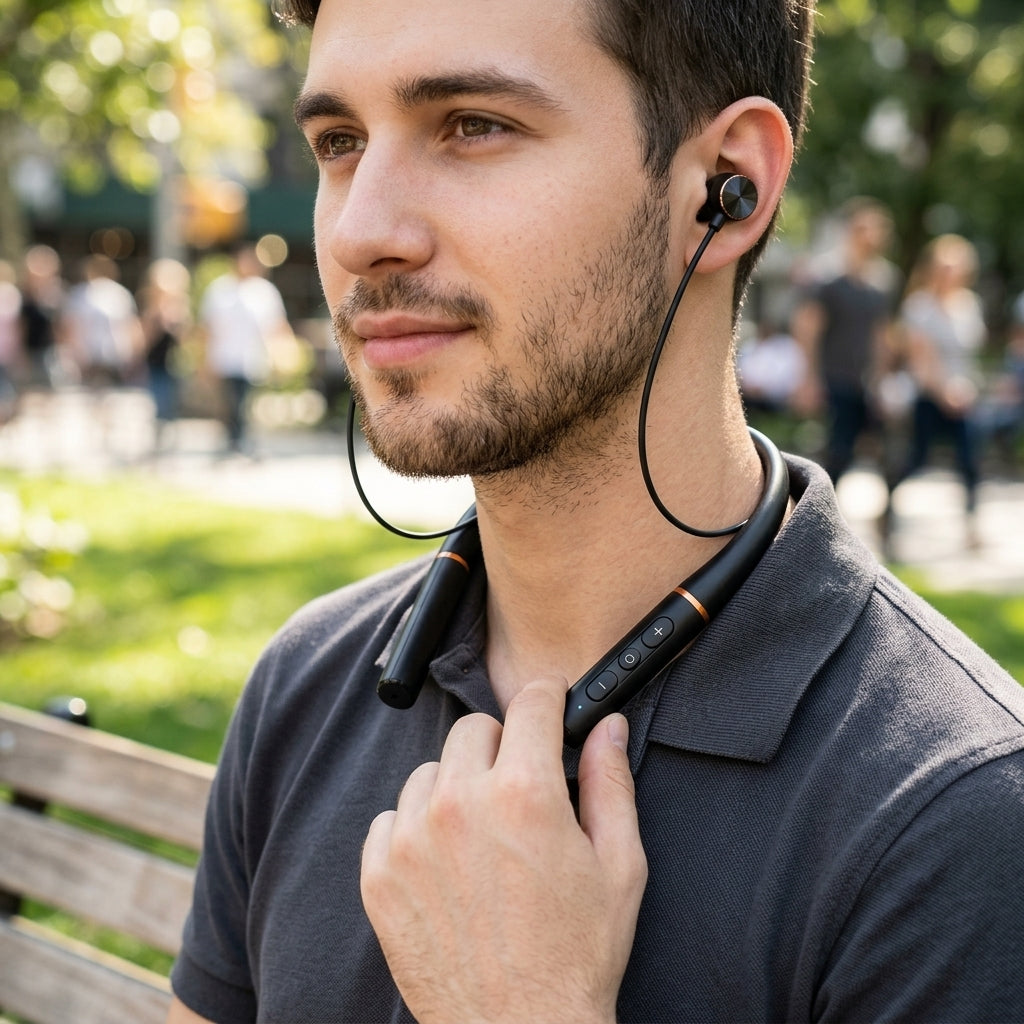 Qoriniva™ DriftWave Wireless Neckband Headphones