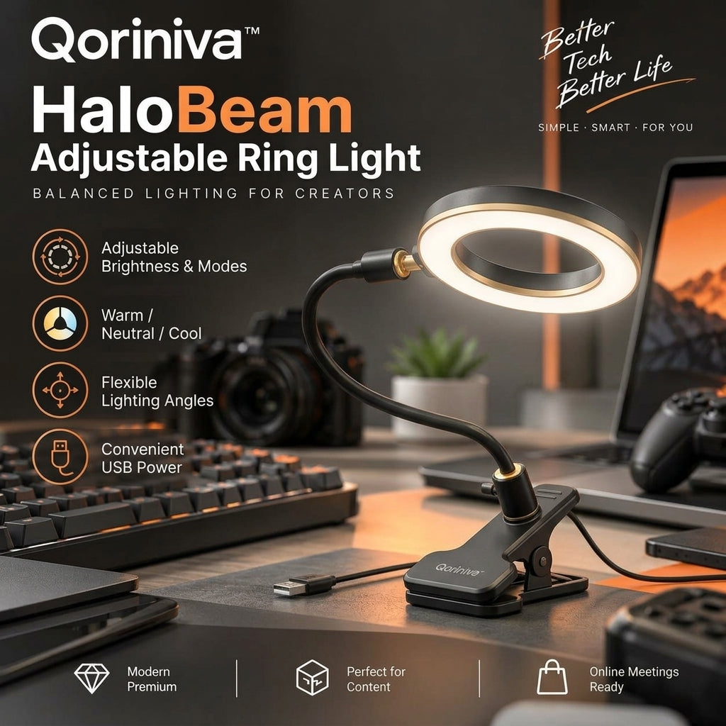 Qoriniva™ HaloBeam Adjustable Ring Light