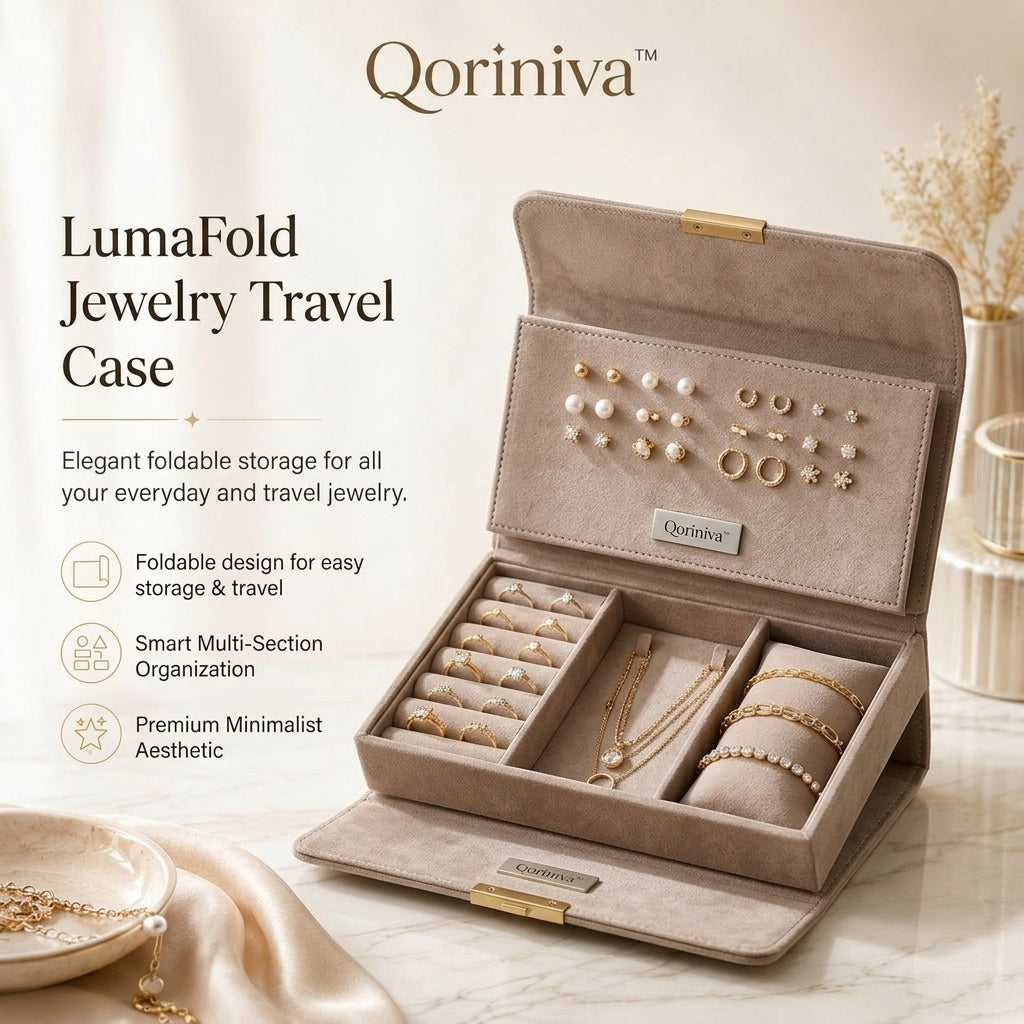 Qoriniva™ LumaFold Jewelry Travel Case